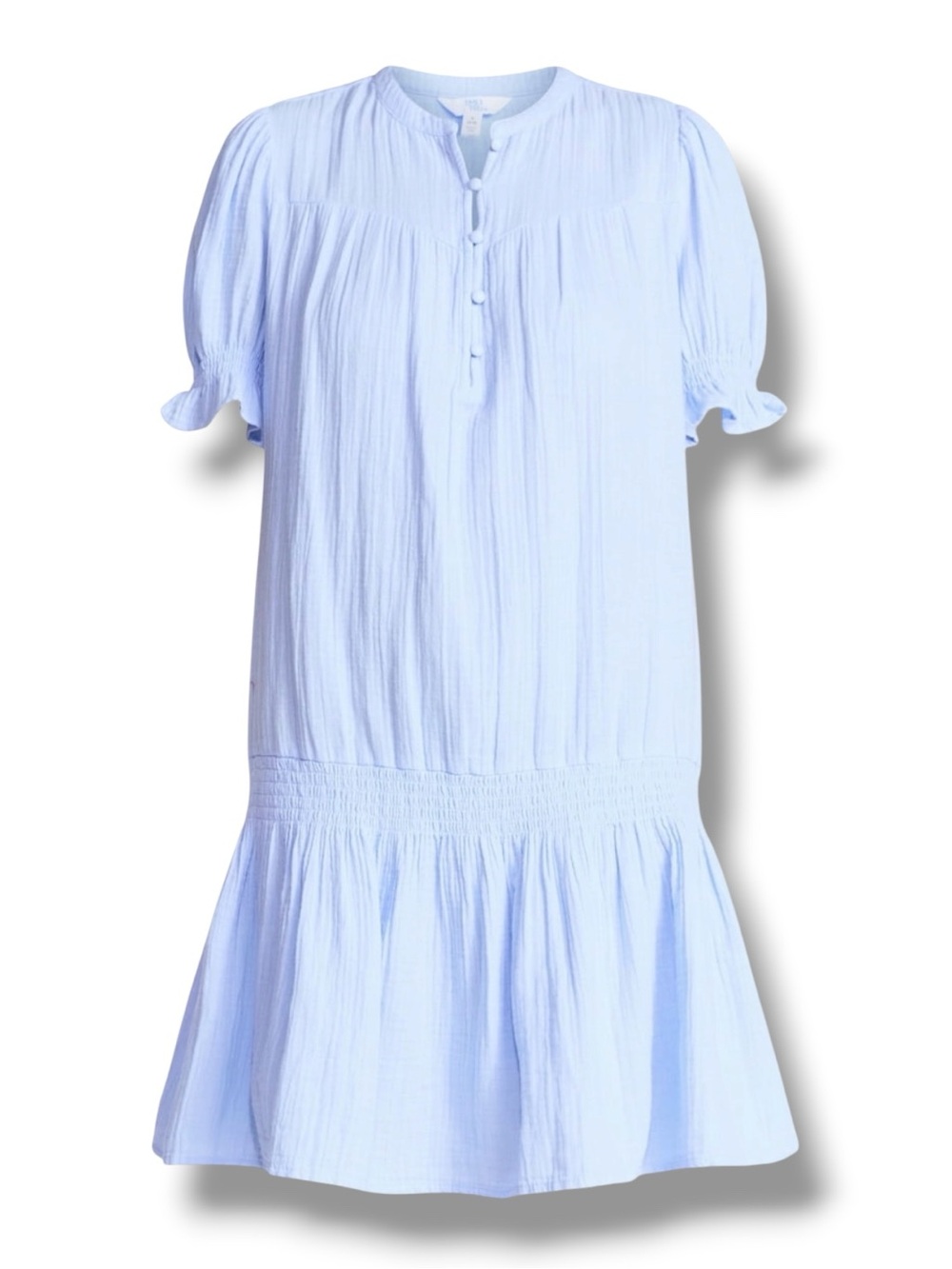 New Size X-Large Time and Tru Light Blue Drop Waist Short Sleeve Dress